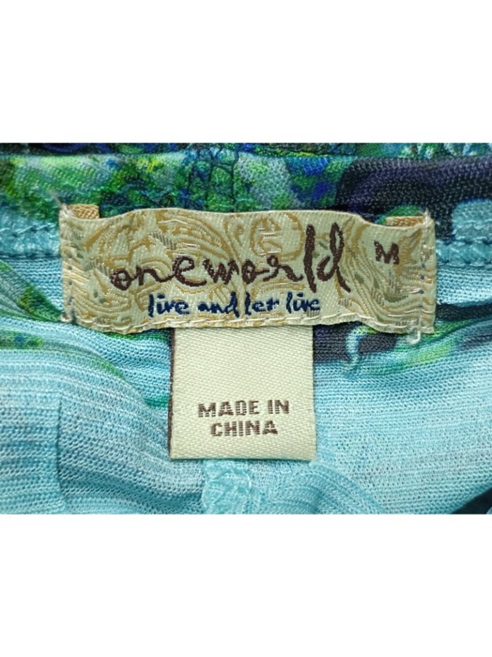 One World Earth Fairy Pull On Midi Skirt M Paneled Stretch Boho Indie Grunge - Picture 7 of 9